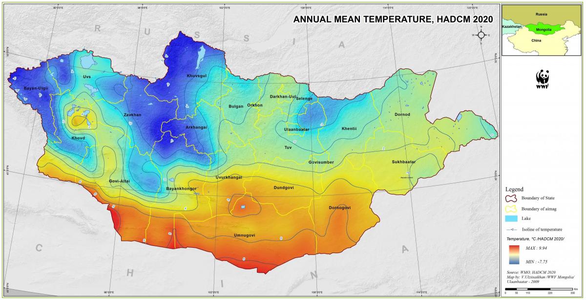 karta över Mongoliet klimat 