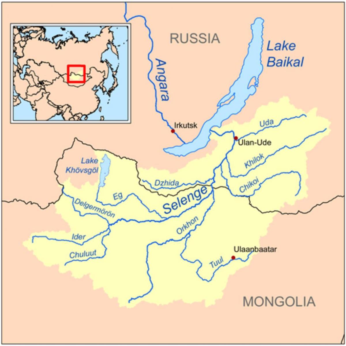 karta över Mongoliet river