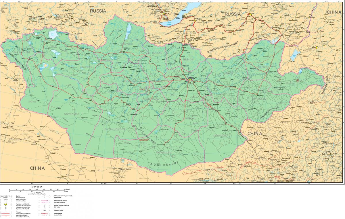 karta över Mongoliet road