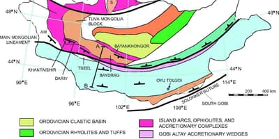 Karta över geologisk karta över Mongoliet