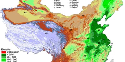 Karta över Mongoliet höjd