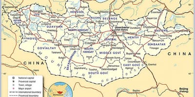 Mongoliet turist karta